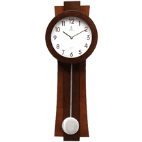 Pendulum Wall Clock Battery Operated - Quartz Wood Pendulum Clock - Silent, Modern Wooden Design, Decorative Wall Clock Pendulum for Living Room, Office, Kitchen & Home Dcor Gift