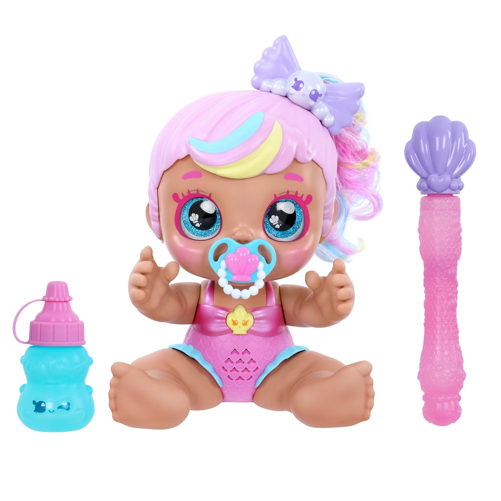 Kindi Kids, Electronic 6.5" Doll and 2 Accessories Poppi Pearl Bubble