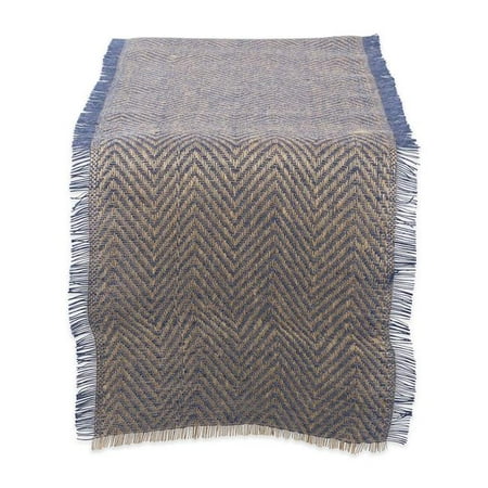 

14 x 108 in. Chevron Burlap Table Runner - French Blue
