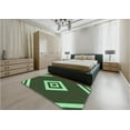 thumbnail image 4 of Ahgly Company Indoor Square Patterned Dark Forest Green Area Rugs, 6' Square, 4 of 6