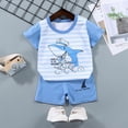 thumbnail image 2 of Gibobby Toddler Boy Summer Cartoon Printed Short Sleeve T-Shirt Shorts 2Pc Outfit Set Soft Casual Dailywear Clothes for Infant Kids 6‑18M 1‑6 Years Little Boys(7-8 Years,Sky Blue), 2 of 4