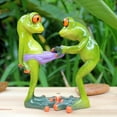 thumbnail image 3 of Divertida Decoración de ranas de resina shamjiam Estatuillas Estatua decorativa 3D de rana animal, 3 of 8