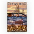 thumbnail image 3 of Mackinac, Michigan, Mackinac Bridge and Sunset (16x24 Giclee Gallery Art Print, Vivid Textured Wall Decor), 3 of 3