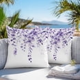 thumbnail image 3 of Purple Eucalyptus Leaves Throw Pillow Covers 16x16 Inch Set of 2, Spring Rustic Botanical Waterproof Outdoor Pillow Covers, Decorative Cushion Pillowcases for Couch, Sofa, Bed, Garden, Patio, 3 of 9