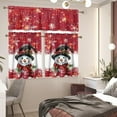 thumbnail image 2 of Snowman Christmas Kitchen Curtains and Valances Set Xmas Rod Pocket Valance and Tier Set for Bedroom Kitchen Cafe Living Room Bathroom, 54'''' x 36'''', 2 of 6