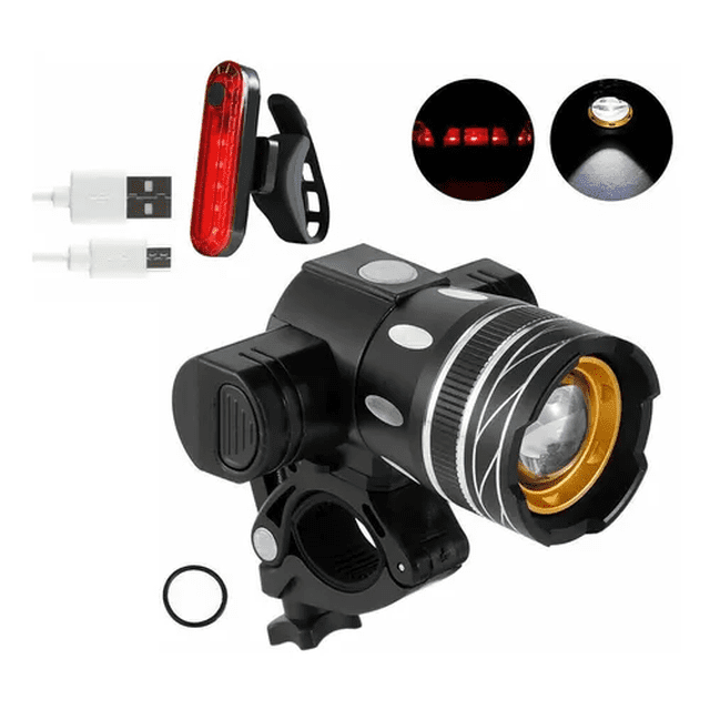 Led Bicicleta Trasera Y Delantera Set De Luces Malubero Malu2178