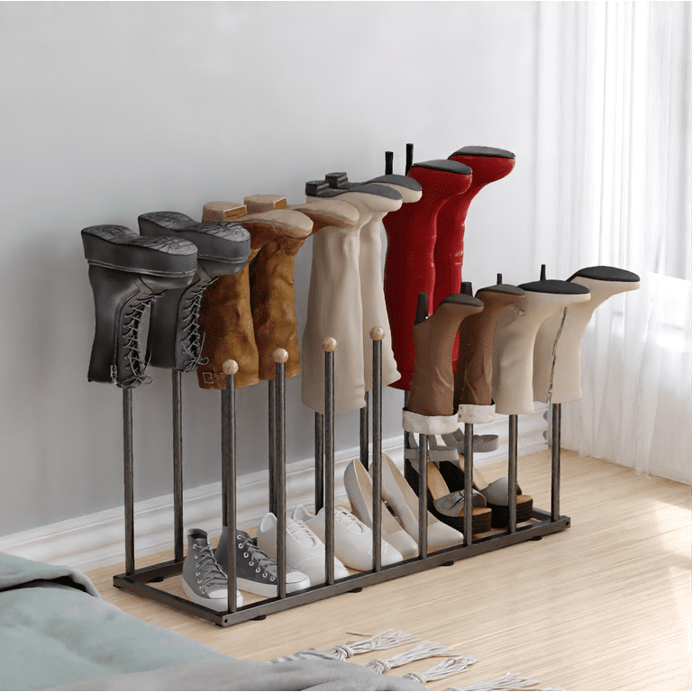 Werseon Boot Rack Organizer for 8 Pairs, Metal Boot Organizer, Shoe Racks Stand for Entryway, Shoe Storage Fit for Tall Boots (Upgrades Plus), Size