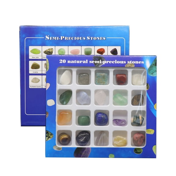 erfcxs Chakra Stones Healing Set Of 20,Tumbled And Polished,for 7 Chakras Balancing,Meditation,or As Thumb Stones,Palm Stones, Worry Stones