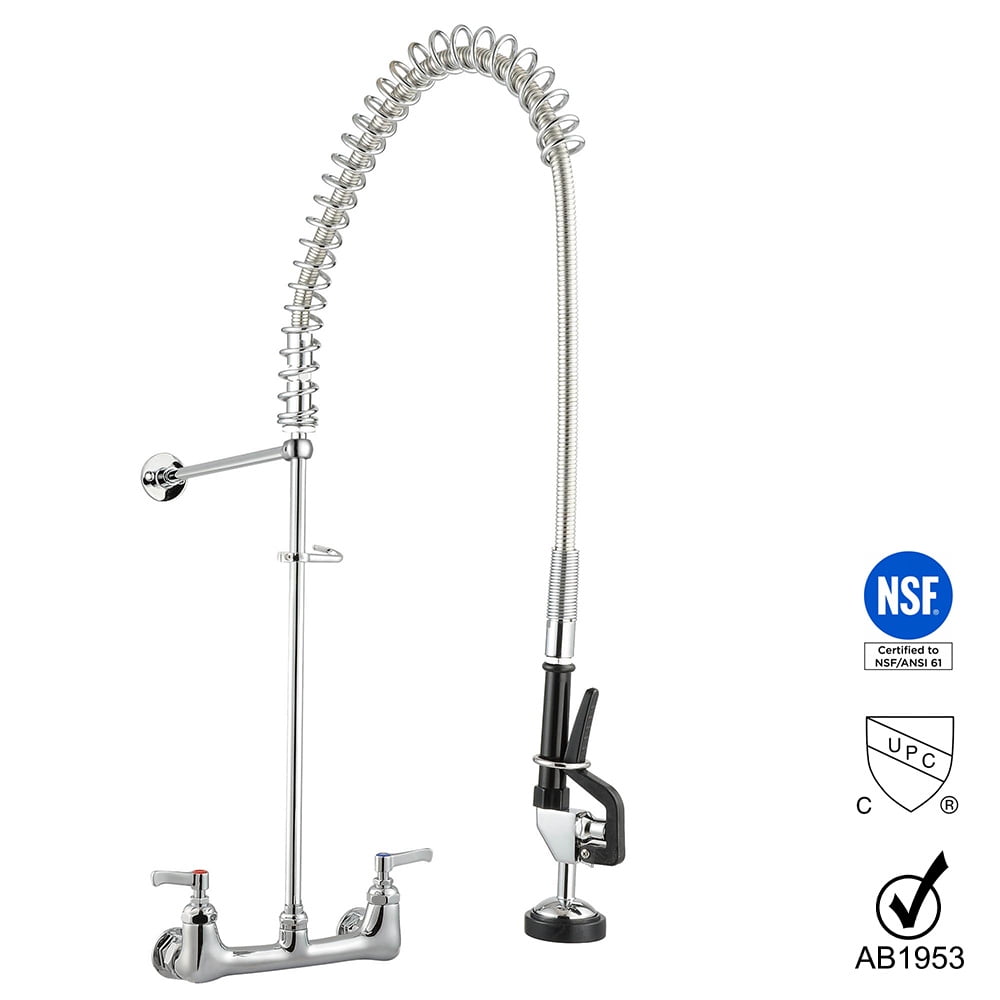 Lever Handle Add-On Faucet 12 Swing Spout Fisher 52213 Brass 8 Backsplash Swivel Style Pre-Rinse Unit with Ultra Spray Valve Add-On Faucet and Elbow andwith Ultra Spray Valve 