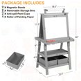 thumbnail image 3 of LINLUX 3 in 1 Art Easel for Kid, Whiteboard for Kid with Stand, Magnetic Chalkboard Pizarra, Grey, 3 of 10