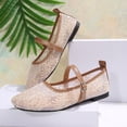 thumbnail image 3 of SuTry Women's Square Toe Lace Mary Jane Flats Adjustable Buckle Strap Sequin Embellished Breathable Mesh Comfortable Slip On Casual Walking Shoes(38), 3 of 8