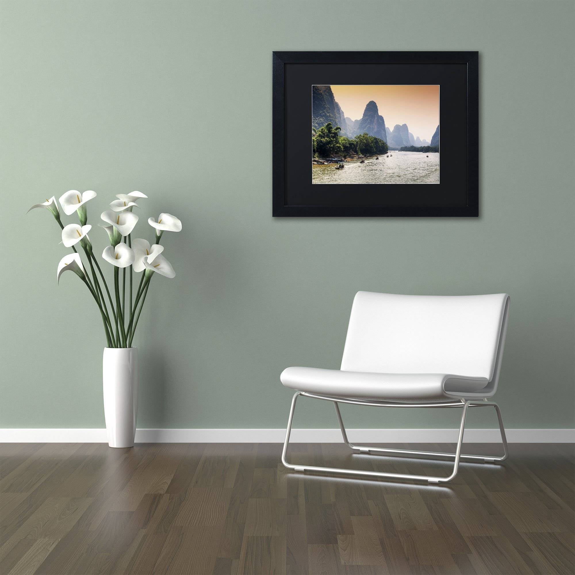 Trademark Fine Art "Li River" Canvas Art by Philippe Hugonnard, Black Matte, Black Frame
