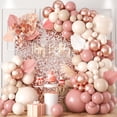 thumbnail image 2 of Kit de arco de guirnalda de globos Retro Rosa marfil blanco para fiesta de cumpleaños, boda, Baby Shower, decoraciones, suministros para fiestas, 2 of 7