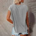 thumbnail image 3 of asdoklhq Juniors Plus Tops & T-Shirts,Women Casual loose Solid Color Chest pocket Short-Sleeve Blouse Tops T-Shirt, 3 of 6