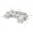 thumbnail image 2 of 142" Modular Sectional Sofa, Modern Fabric Couch, Free Combination Upholstered Cloud Sofa with Plush Corduroy Multi functional High Density Sponge for Living Areas, Dark Gray, 2 of 2