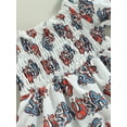 thumbnail image 6 of Newborn Infant Baby Girl 4th of July Romper Dress America Flag Ruffle Smocked Jumpsuit Outfits with Headband, 6 of 8