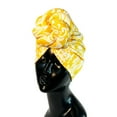 thumbnail image 2 of XASZHN Womens Velvet Headscarves Exaggerated Floral Bouquets Decorative Yellow One Size, 2 of 3