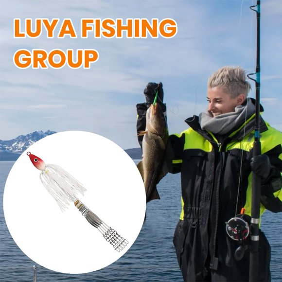 LJNYFDC Artificial Bait Artificial Umbrella Rig Fishing Lure Vibrant Color Reusable Lightweight Portable Spinner Bass Bait Fishing Accessories