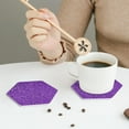 thumbnail image 6 of Bingfone Vintage Glitter Purple Leather Drinks Coasters With Set Of 6,Suitable For Home Kitchen,Coffee Cup Coasters Home Gift, 6 of 9