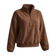 thumbnail image 3 of Hurxie Womens Quarter Zip Pullover Casual Shirts Half Zip Sweatshirts Half Zip Pullover Women Fall Winter Athletic Clothes, 3 of 6