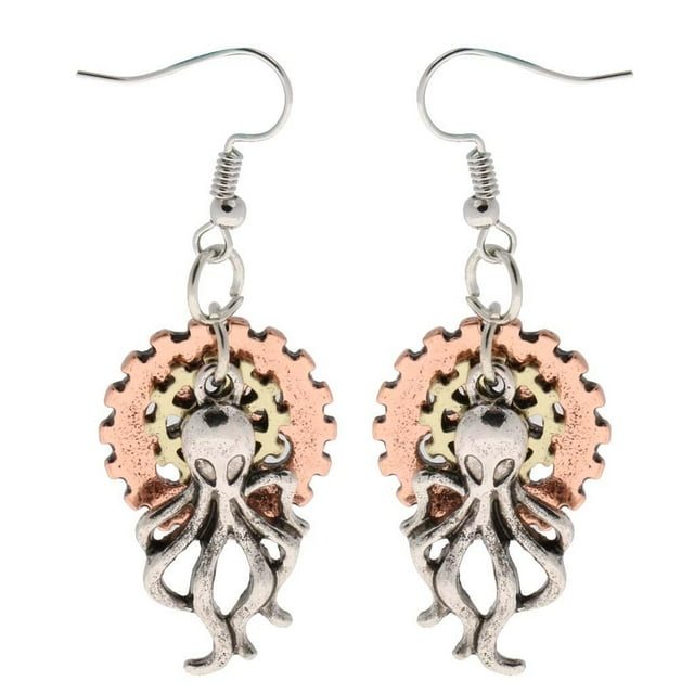 Pendiente de de Pulpo Gótico Steampunk Pendiente de Gancho Pendientes de Oreja Joyas