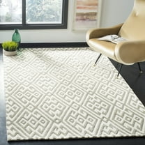 SAFAVIEH Cambridge Connor Geometric Wool Area Rug, Ivory/Gray, 5' x 8'