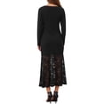 thumbnail image 3 of INSPIRE CHIC Women's Lace Dress Formal Fishtail Boat Neck Long Sleeve Wedding Guest Evening Dress S Black, 3 of 6