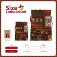 thumbnail image 3 of Salouo Log Cabin Inside Print Drawstring Christmas Gift Bag,Xmas Gift Bags Holiday Gift Wrapping Drawstring Gift Pouch with Tag Holiday Gift Bags Party Favor Bags,1PCS-Medium, 3 of 9