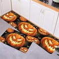 thumbnail image 3 of Horror Pumpkins Kitchen Floor Mats, Halloween Ghost Face Golden Cobweb 2 PCS Anti Fatigue Area Runner Rugs Set Black Non-Slip Bathroom Comfort Standing Mat Home Decor, 3 of 6