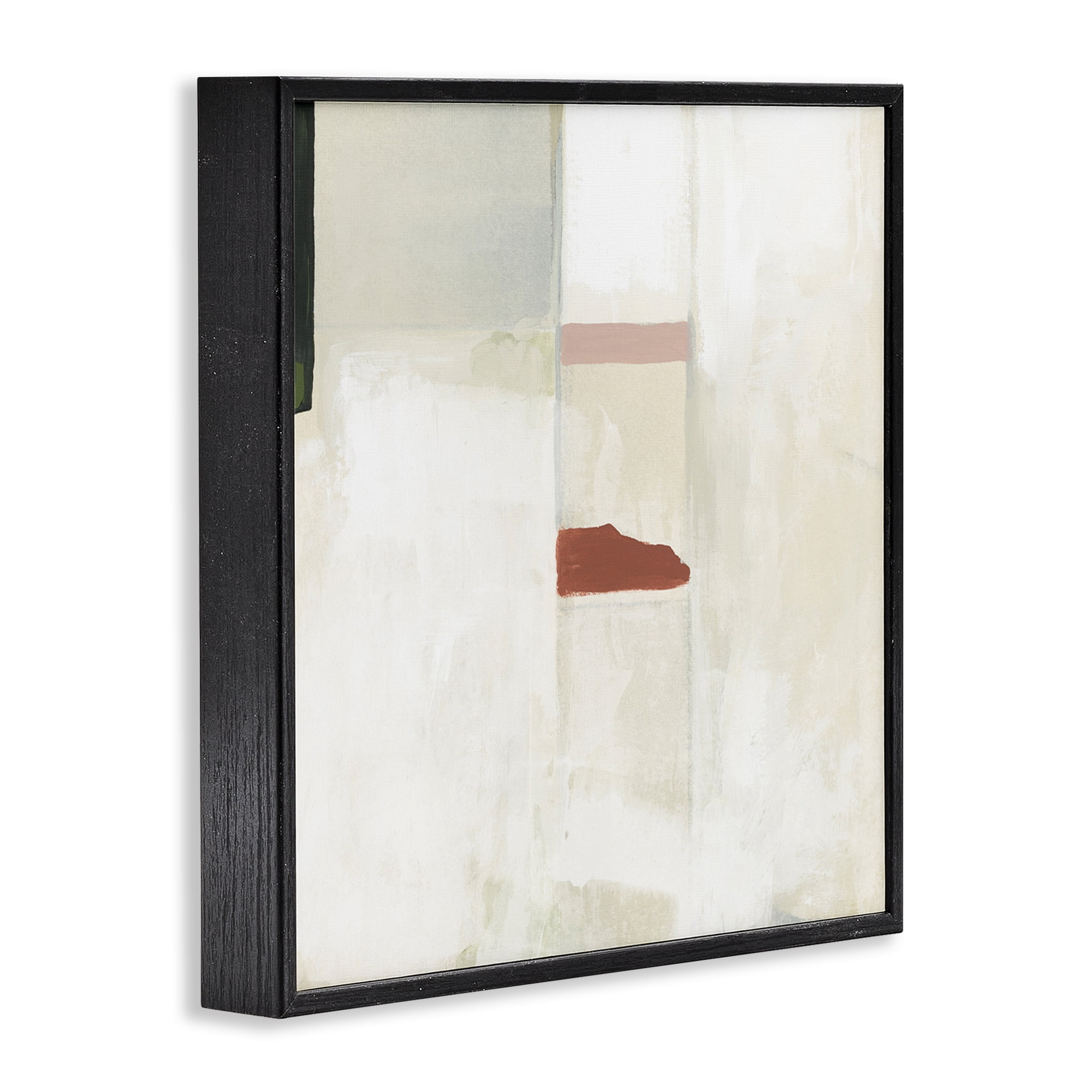 Stupell Industries Abstract with Terracotta Accent Abstract Painting Black Framed Art Print Wall Art, 24 x 24