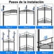thumbnail image 4 of Esquinero para Baño Metal 4 Niveles AntiÓxido  Organizador de Piso para Ducha con Cojines Adhesivos y Ganchos, Ideal para Baños/Cocinas/Hoteles (Negro), 4 of 8