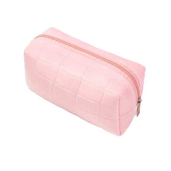Portable Makeup Bag, Soft Plush Cosmetic Bag, Cute Small Travel Bag, Fuzzy Storage Bag With Zipper For Women