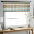 thumbnail image 2 of Green Blue Brown Farmhouse Valance Curtains for Kitchen/Living Room/Bathroom/Bedroom Window, Rod Pocket Small Topper Half Short Window Curtains Voile Sheer Scarf, Vintage Wood 42"x12", 2 of 8