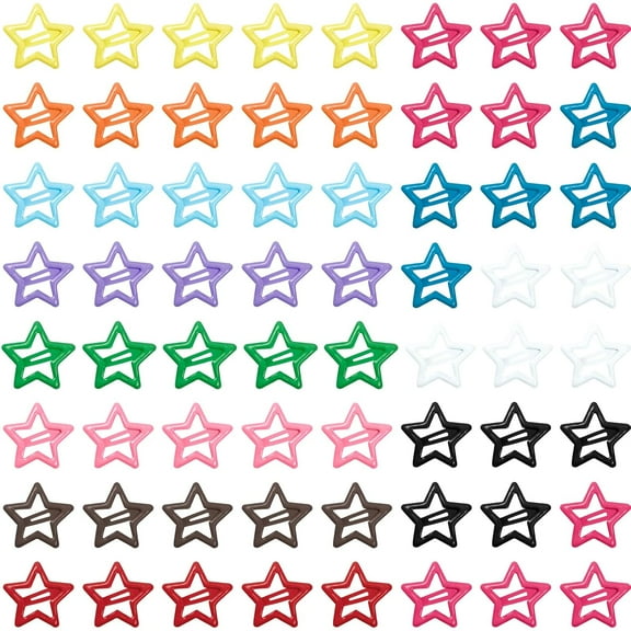 64 Pcs Small Star Snap Hair Clips for Women Girl,Cute Hair Barrettes for Women Fine Thin Hair Accessories (Mix-colors)