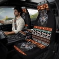 thumbnail image 3 of Xoenoiee Aztec Wolf American Tribal Pattern 5 Pack Car Accessories Set with Car Seat Covers/Seat Belt Pads/Center Console Pad, Universal Fit PU Leather Car Decor Interior Accessories, 3 of 7