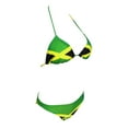 thumbnail image 3 of Women's Fashion Caribbean Jamaican Flag Rasta Bikini Swimsuit Swimwear, 3 of 8