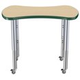 thumbnail image 5 of ECR4Kids Collaborative Bowtie Premium Thermo-Fused Adjustable Activity Table Maple/Green/Silver - Super Leg, 5 of 8