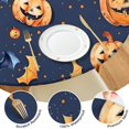 thumbnail image 4 of Bat Pumpkin Halloween Pattern Round Fitted Tablecloth with Elastic Edge,Dining Table Cover Waterproof,Outdoor Round Tablecloth for Camping,Dining,Indoor and Outdoor, 4 of 7