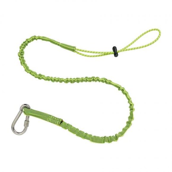 Squids 19017 15 lbs Stainless Single Carabiner Tool Lanyard&#44; Lime