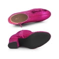 thumbnail image 4 of BLISSFUL STEP Women's Glitter Round Toe Block Heel Ankle Boots Hot Pink 10, 4 of 7