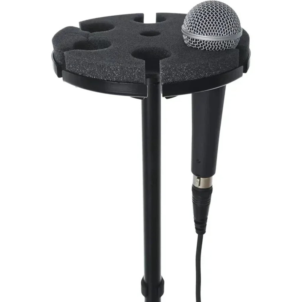 MANNYA Compact Shockproof Microphone Storage Stand 6 Hole Organizers Lightweight For Live Broadcasts Professional Studios
