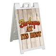 thumbnail image 1 of BBQ At Its Best (24" X 36") Standard A-Frame Signicade, Includes Decal Applied To Stand, 1 of 4