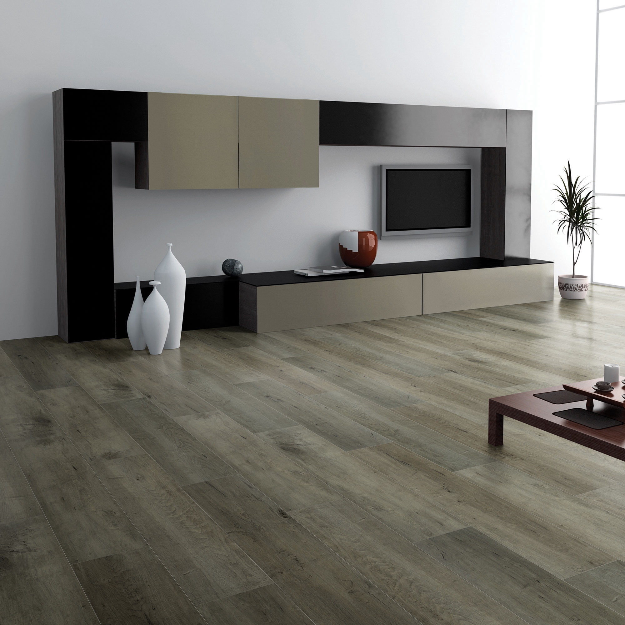 Elegant Vinyl Plank Flooring - Interlocking Floating Planks - 21.42 Square Feet of Flooring Per Carton - Sacramento from The Ascent Collection by Finesse Floors