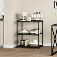 thumbnail image 2 of Kitchen Island with 3 Shelves, Kitchen Shelf with Large Workstation, Bakers Rack, Workbench, Metal Frame, 2 of 7