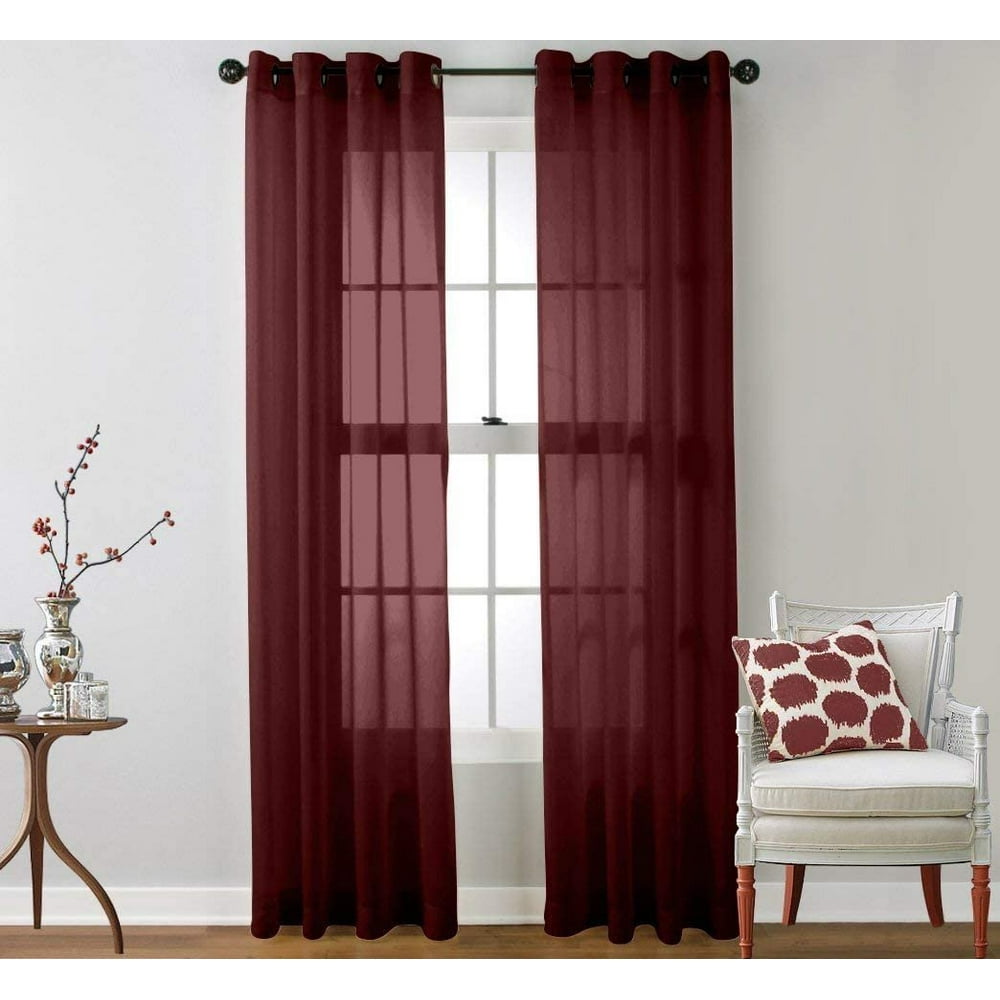 Ruthy's Textile 2 Piece Window Sheer Curtains Grommet Panels 54" X 90