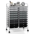 thumbnail image 1 of Gymax Office Rolling Cart 20 Storage Drawers Scrapbook Paper Studio Organizer Gray, 1 of 10