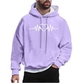 thumbnail image 2 of Sudadera con capucha para hombre, estilo casual, con cuello redondo, estampado, manga larga, blusa de poliéster, 2 of 5