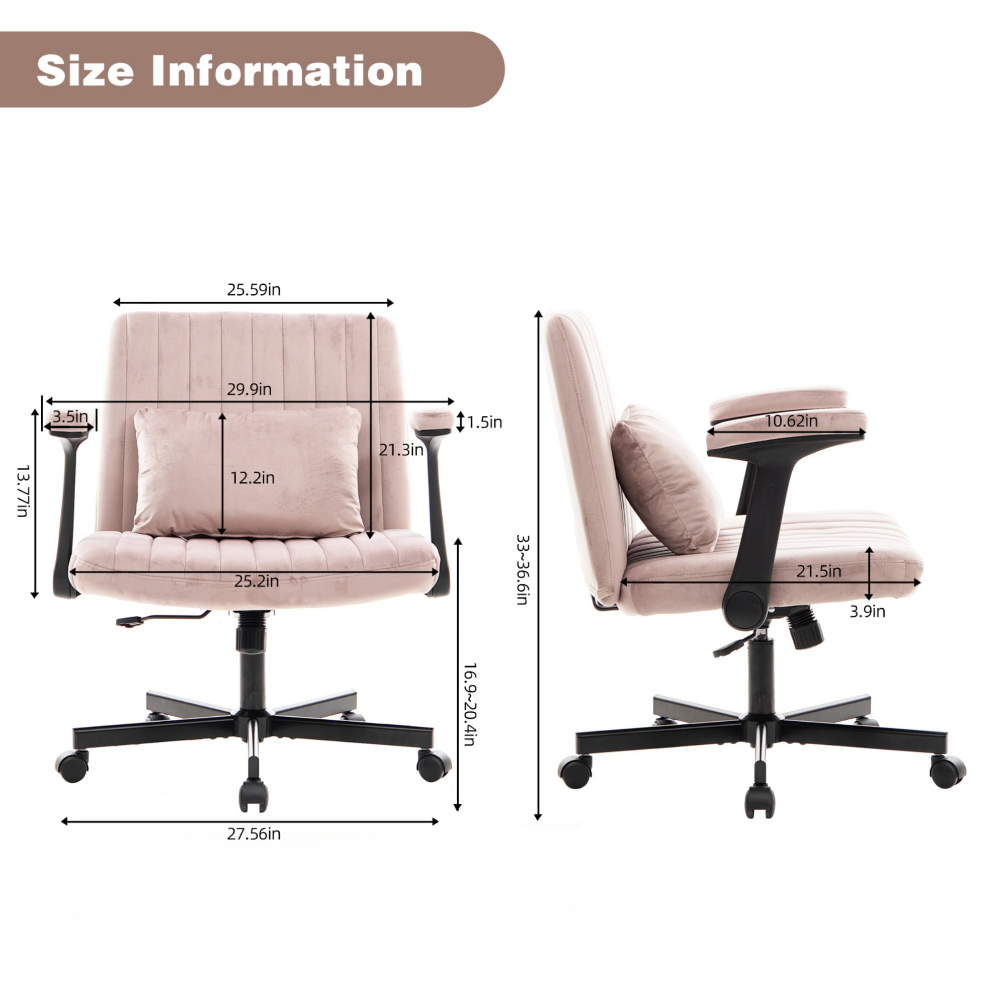 Leumius Velvet Office Chair Criss Cross Legged Chair with Wheels,Reading Chair Vanity Task Desk Chair for Home Office,Blue