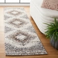 thumbnail image 2 of SAFAVIEH Jericho Marjan Aztec Polyester Shag Runner Rug, Black/Rust, 2'2" x 6', 2 of 8