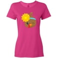 thumbnail image 3 of Inktastic Thanksgiving Turkey, Turkey With Sunflower Women's T-Shirt, 3 of 5